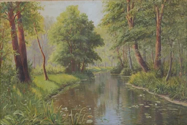 Paysage forestier avec rivière